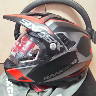 Casco Moto Trail 666 Twin Ranger Negro Rojo