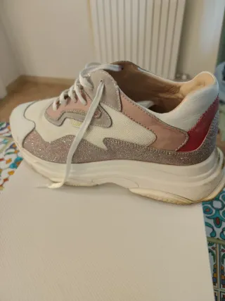 Scarpe sportive donna rosa e bianche