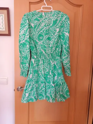 Vestido Zara Verde Estampado Talla S