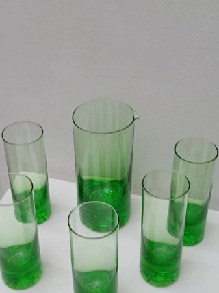 Set Bicchieri e Caraffa Vintage in murano Vetro Ve