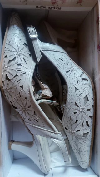 Zapatos de fiesta beige/plata
