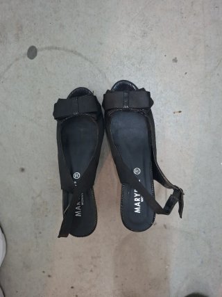 Sandalias tacón Marypaz negras talla 38 elegantes