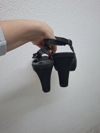 Sandalias tacón Marypaz negras talla 38 elegantes