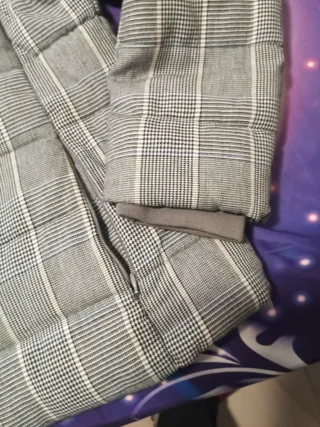 Abrigo/Anorak Cuadros Gris y Blanco