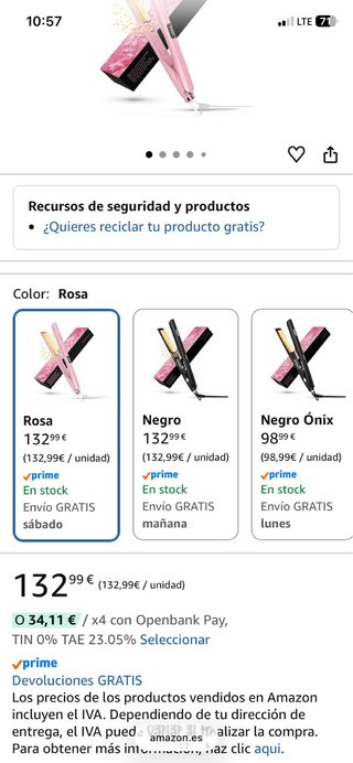 Plancha del pelo