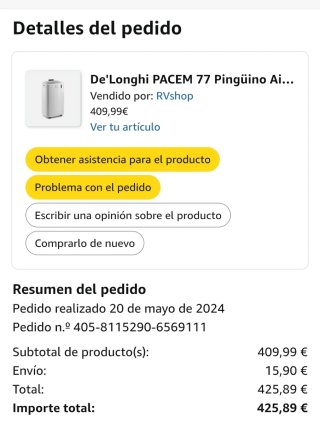 De'Longhi PACEM 77 Pingüino A/A 9000 BTU