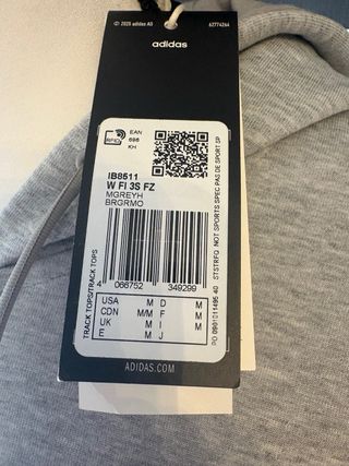Sudadera Adidas Crop Talla M Gris