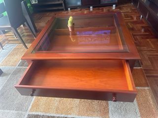 Mesa de centro madera y cristal
