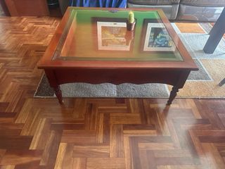 Mesa de centro madera y cristal