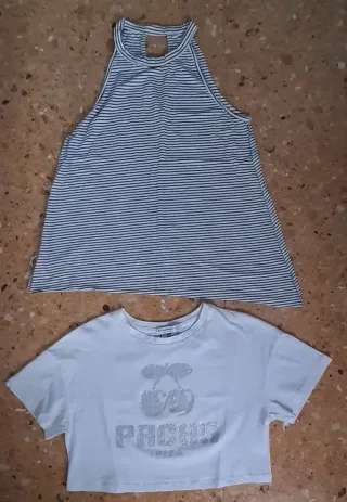 Conjunto mujer: 2 Pantalónes y 2 camisetas T. S