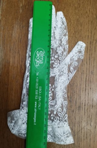 Guanti corti in pizzo bianco