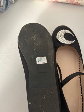 Manoletinas negras y azules talla 37 Mu poco uso