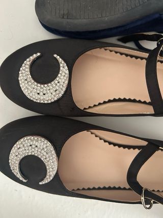 Manoletinas negras y azules talla 37 Mu poco uso