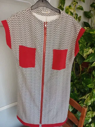 Vestido cremallera frontal estampado XL