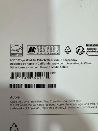 iPad Air 13 6ª Gen 256GB WiFi 8GB RAM