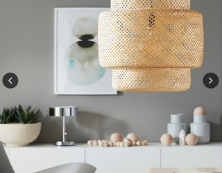 Lámpara techo de bambú Ikea SINNERLIG 50cm