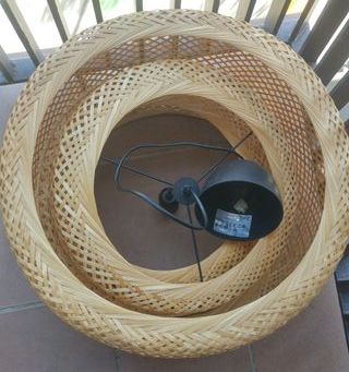 Lámpara techo de bambú Ikea SINNERLIG 50cm