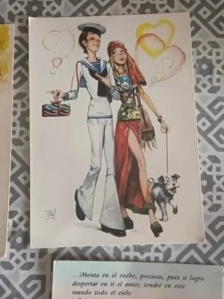 Lote 4 Postales Vintage Años 70