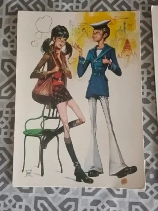 Lote 4 Postales Vintage Años 70