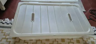 2 Cajas Almacenaje Bajo Cama Tapa Plástico