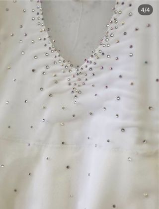 Maillot blanco patinaje artístico 11-13 años