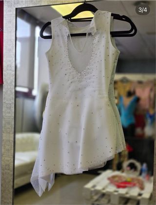 Maillot blanco patinaje artístico 11-13 años