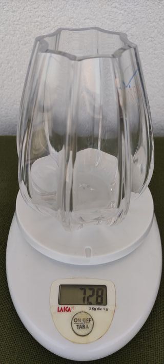 Corba vaso porta fiori in cristallo pesante molato