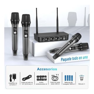 4x micrófonos inalámbricos UHF Aveek PRO-06 NUEVO