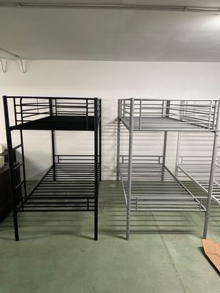 Litera metálica 90x190 gris y blanca