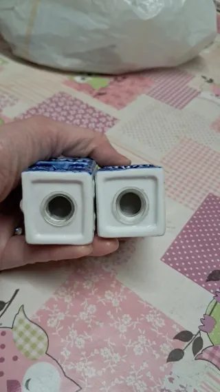 Sale e Pepe Porcellana Inglese Blu e Bianco