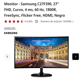 Pantalla Monitor Samsung C27F390 27 Curvo FHD