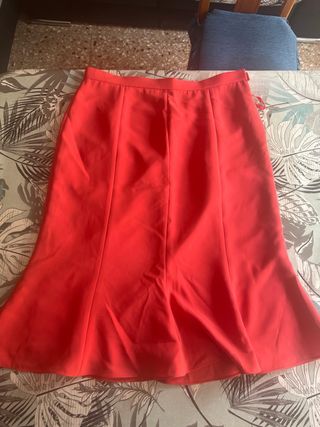 Traje de chaqueta rojo mujer