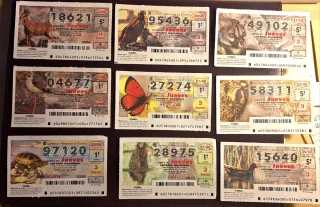 Lotería Nacional Décimos Fauna primera 156 decimos