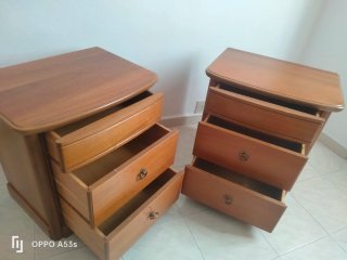 Coppia comodini noce 3 cassetti