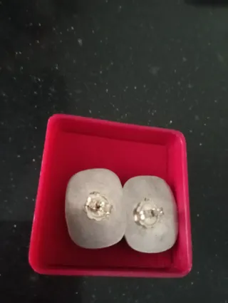 Pendientes Baquelita y Plata Beige