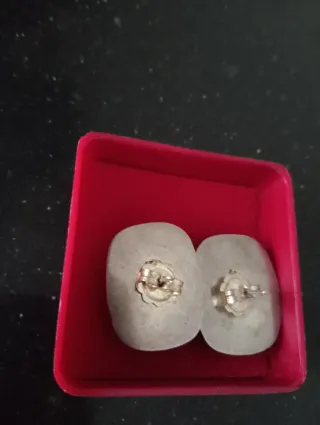 Pendientes Baquelita y Plata Beige