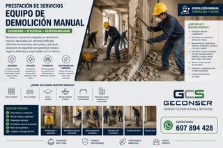 EQUIPO EXPERTO DE DEMOLICIÓN MANUAL.