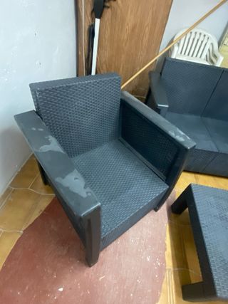 Conjunto Muebles Exterior Resina antracita