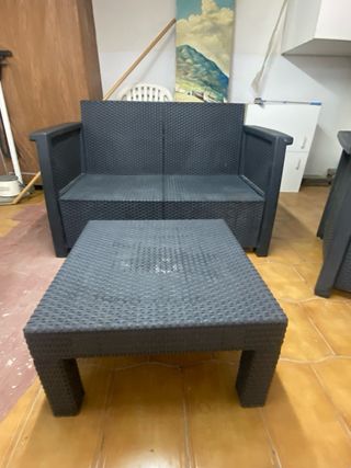 Conjunto Muebles Exterior Resina antracita