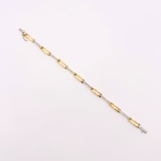 Pulsera Oro Blanco y Amarillo 18K, 12.46gr, 18cm
