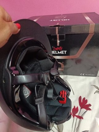 Casco Hípica Tattini Negro Glitter Rose Gold