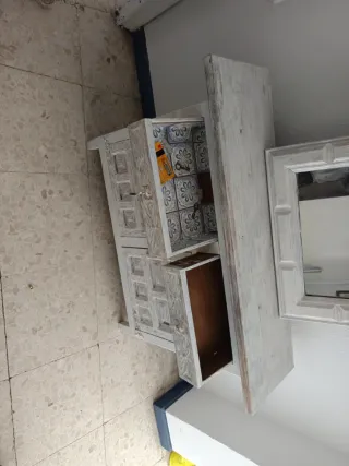 Mueble de entrada blanco madera