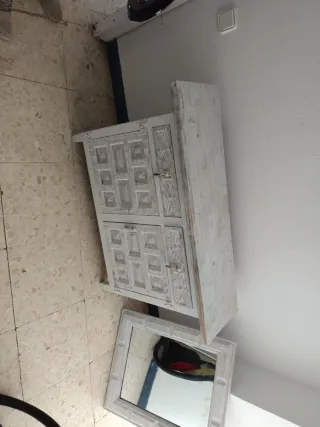 Mueble de entrada blanco madera