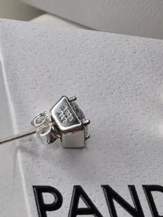 Pendientes Pandora Pavé Timeless Plata Negra
