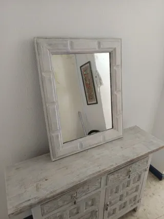 Espejo de madera y cristal