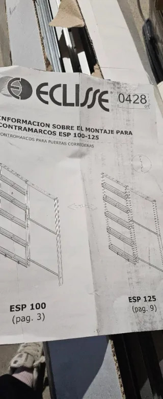 Estructura puerta corredera para pared yeso