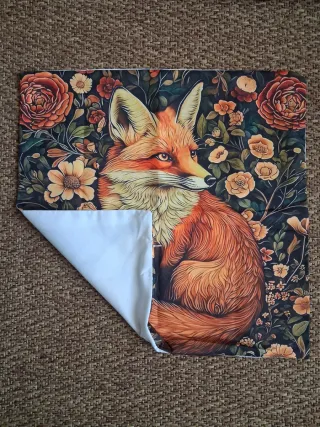 Funda Cojín Zorro y Flores