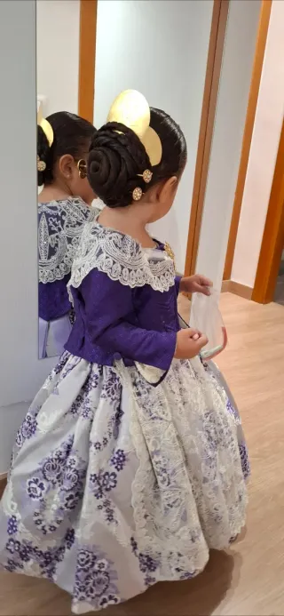 Traje de fallera para niña de 1 a 3 años