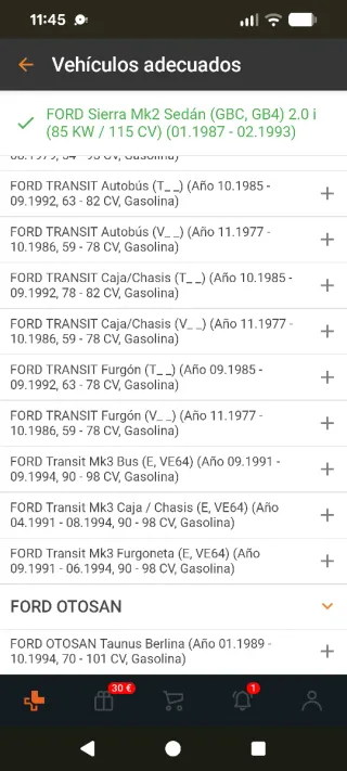 Junta de admisión Ford Pinto