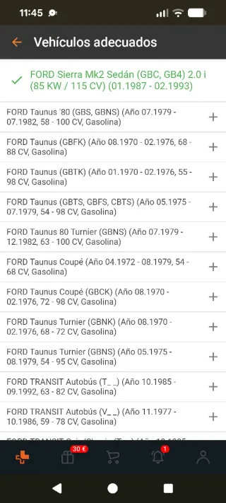 Junta de admisión Ford Pinto